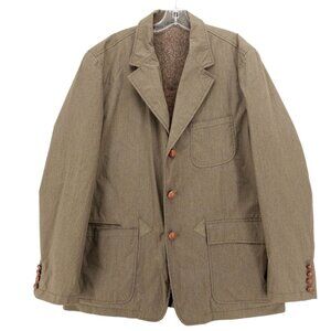 CORPO NOVE Men's Jacket Coat Made in Italy Leather Trim Size 52 - US 42